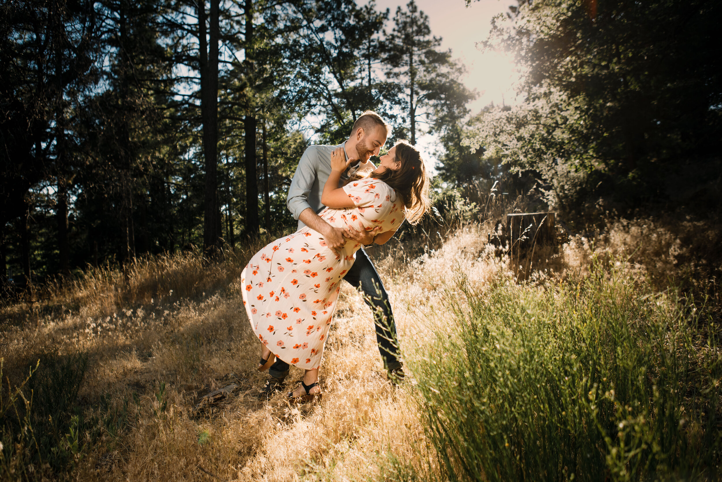 Best Wedding Photographer San Diego - A man dips his fiancee at their Mount Laguna Engagement Session.jpg