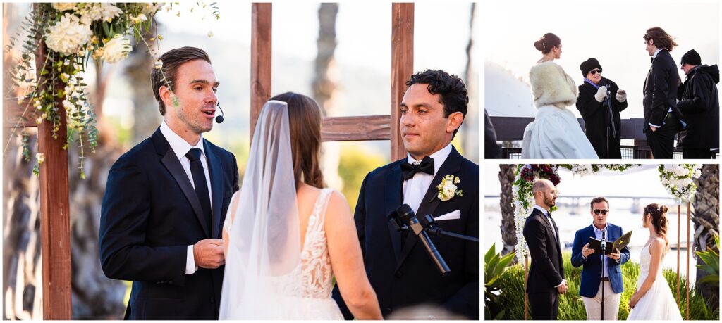 Photos of specially chosen wedding officiants performing the ceremony.