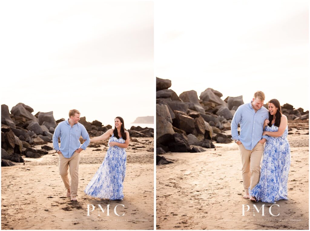 Romantic engagement photos on Coronado Beach, San Diego.