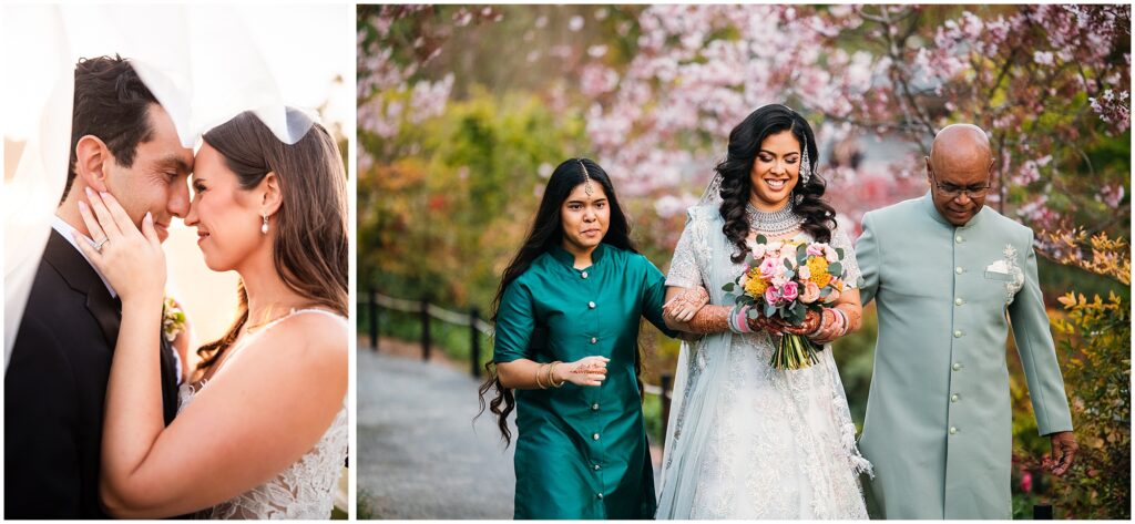 Things like veils and bright florals are all wedding planning details to be considered.