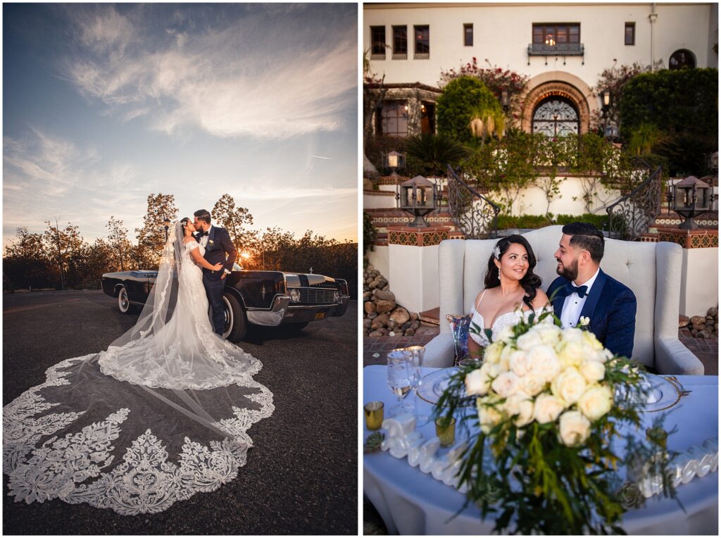 Winter wedding portraits at Hummingbird Nest Ranch. Photo by PMC Photography.